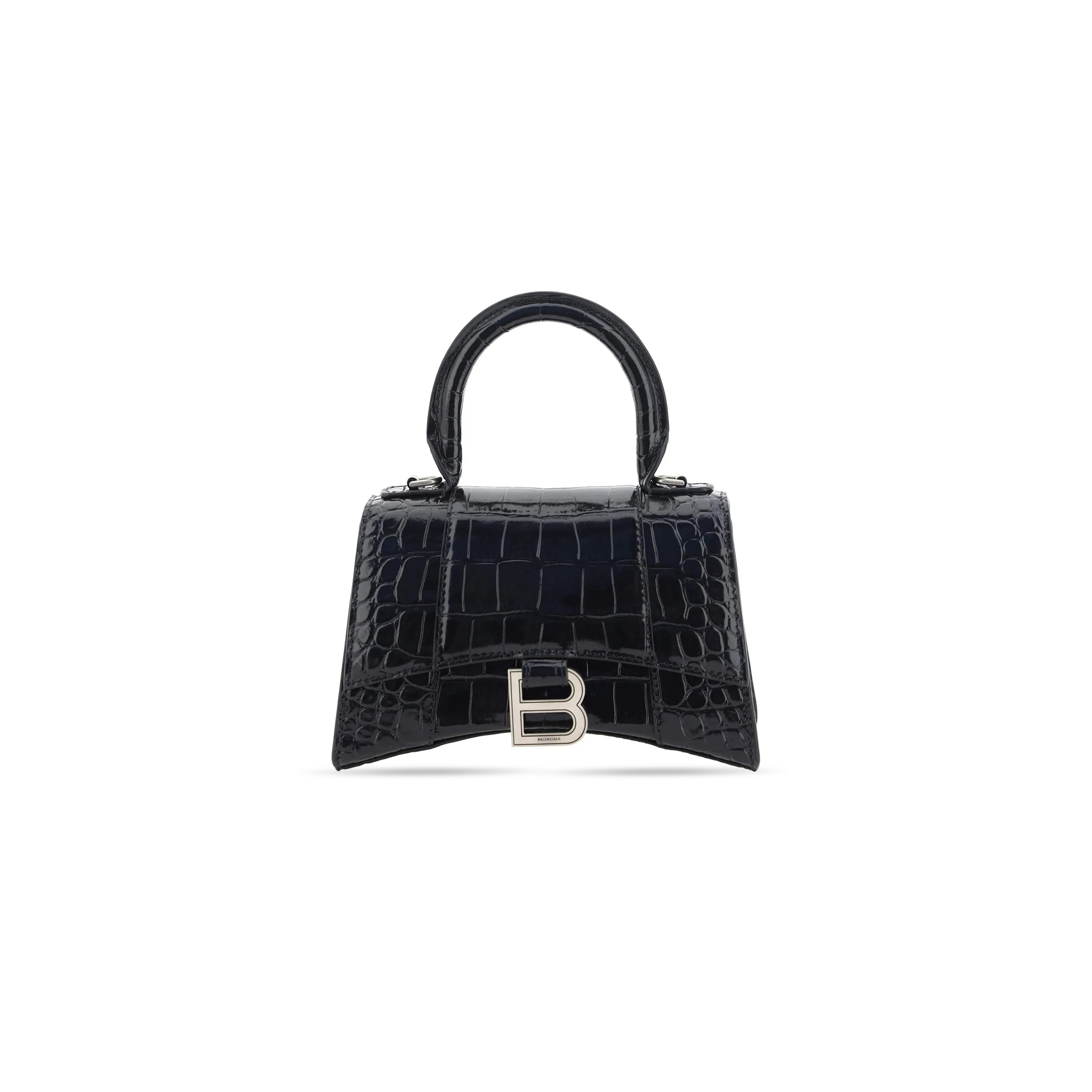 BALENCIAGA WOMEN'S HOURGLASS HANDBAG XS IN BLACK 5928331LR6Y1000 (18.8*13*7.9cm)